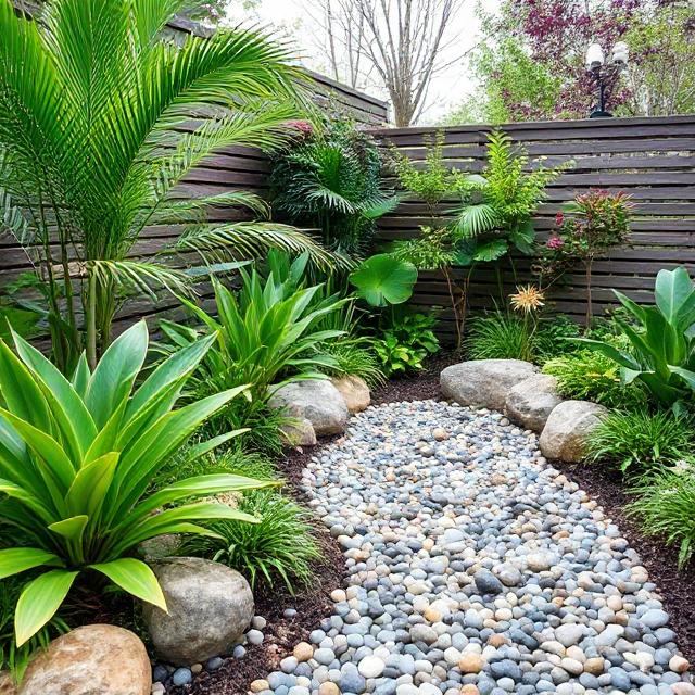 עיצוב גינה עם חלוקי נחל